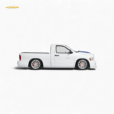 (Pre-Order) GCD Dodge RAM SRT-10 - White Blue Stripe (LHD) 1:64 (ONLINE ORDER ONLY)