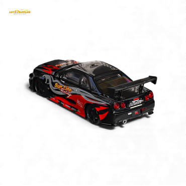 (Pre-Order) Fuji Skyline R34 GT-R Nismo Z-Tune - Black Red Flame 1:64 (ONLINE ORDER ONLY)