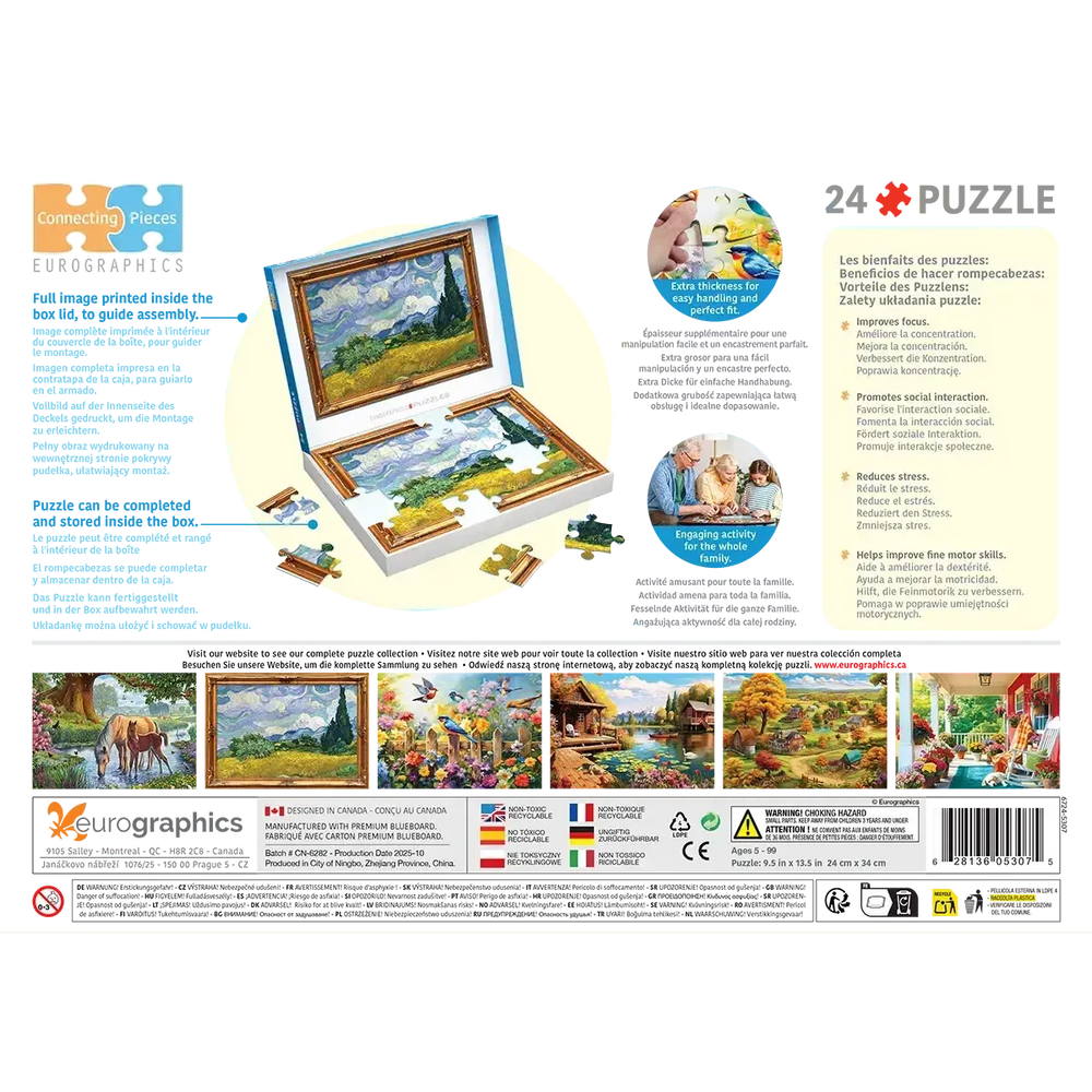Wheat Field with Cypresses 24 Connecting Pieces Jigsaw Puzzle Eurographics