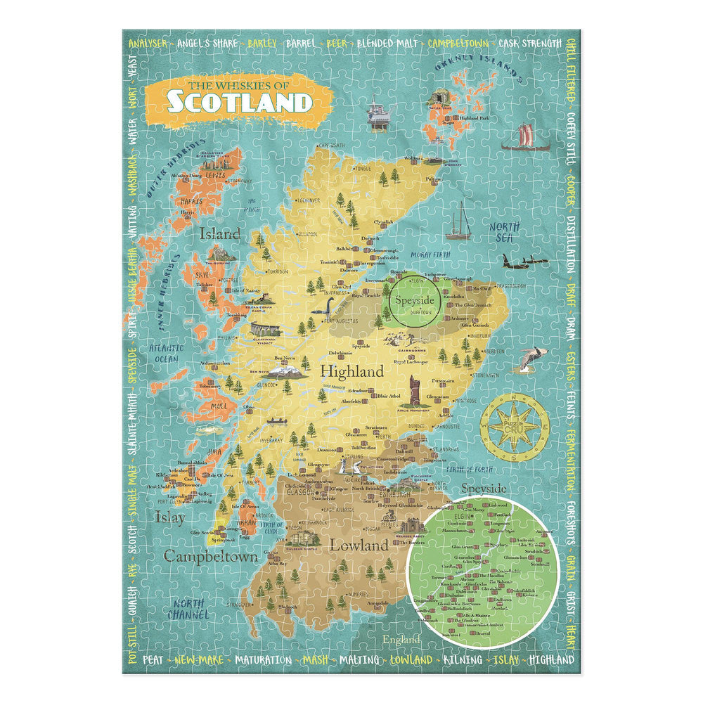 Whiskies Of Scotland 500 Piece Jigsaw Puzzle Ginger Fox (ONLINE ORDER ONLY)