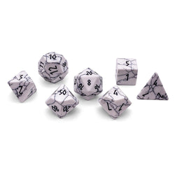 White Howlite - 7 Piece RPG Set Gemstone Dice (Online Only)