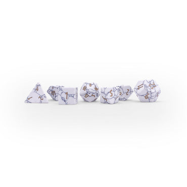 White Howlite - 7 Piece RPG Set Gemstone Dice (Online Only)