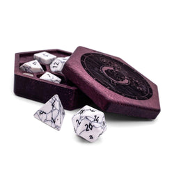 White Howlite - 7 Piece RPG Set Gemstone Dice (Online Only)