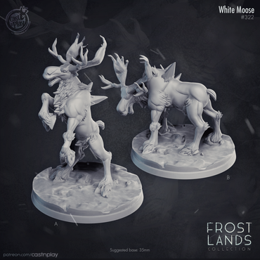 3D Printed Cast n Play Frost Lands Collection White Moose 28mm 32mm D&D (Online Only)