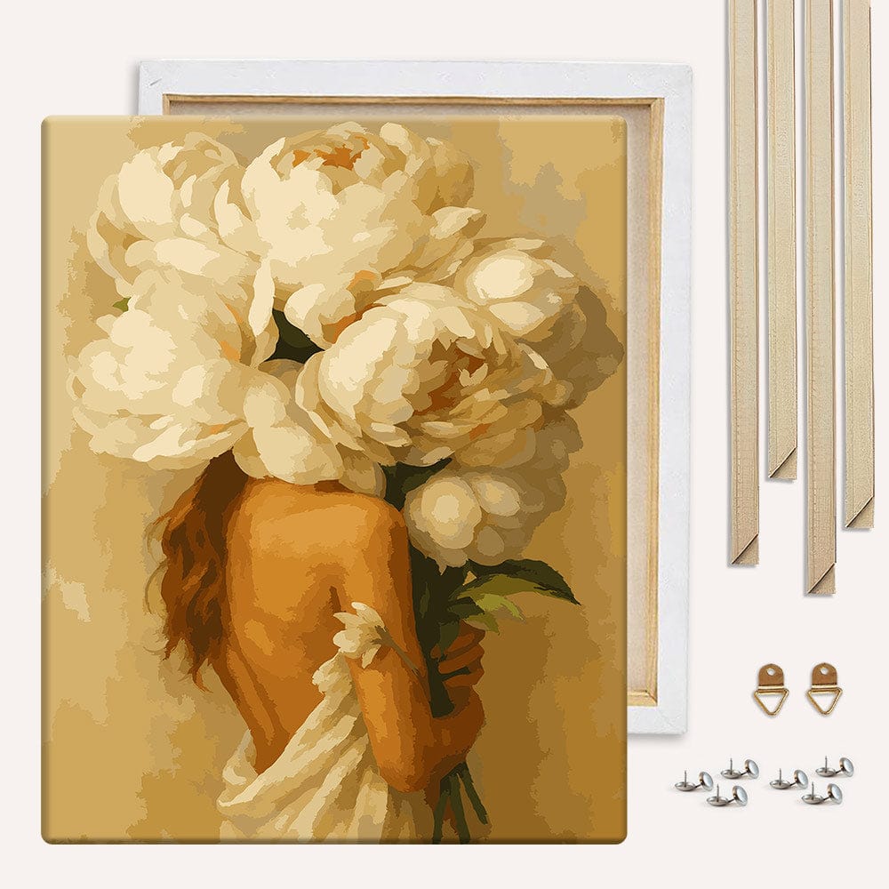 White Peonies Love - Paint By Numbers Kit