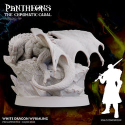 3D Printed Sordane Publishing Wyrmling White Dragon Pantheons - The Chromatic Cabal 28 32mm D&D (Online Only)