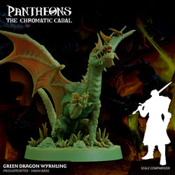 3D Printed Sordane Publishing Wyrmling Green Dragon Pantheons - The Chromatic Cabal 28 32mm D&D (Online Only)