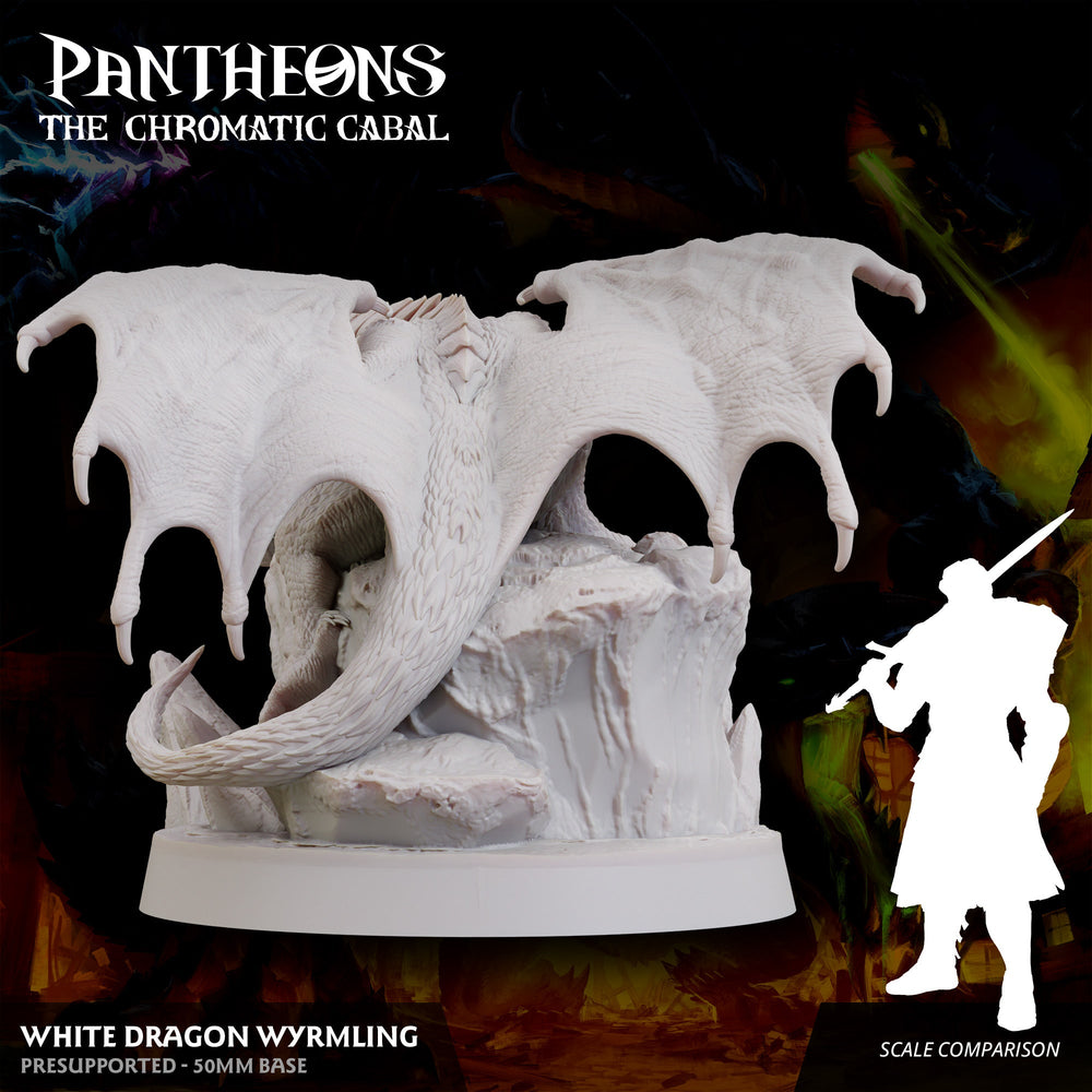 3D Printed Sordane Publishing Wyrmling White Dragon Pantheons - The Chromatic Cabal 28 32mm D&D (Online Only)