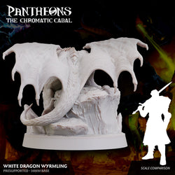3D Printed Sordane Publishing Wyrmling White Dragon Pantheons - The Chromatic Cabal 28 32mm D&D (Online Only)
