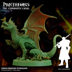 3D Printed Sordane Publishing Wyrmling Green Dragon Pantheons - The Chromatic Cabal 28 32mm D&D (Online Only)