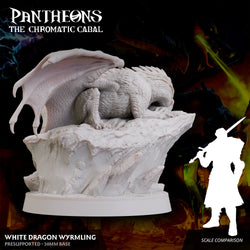 3D Printed Sordane Publishing Wyrmling White Dragon Pantheons - The Chromatic Cabal 28 32mm D&D (Online Only)
