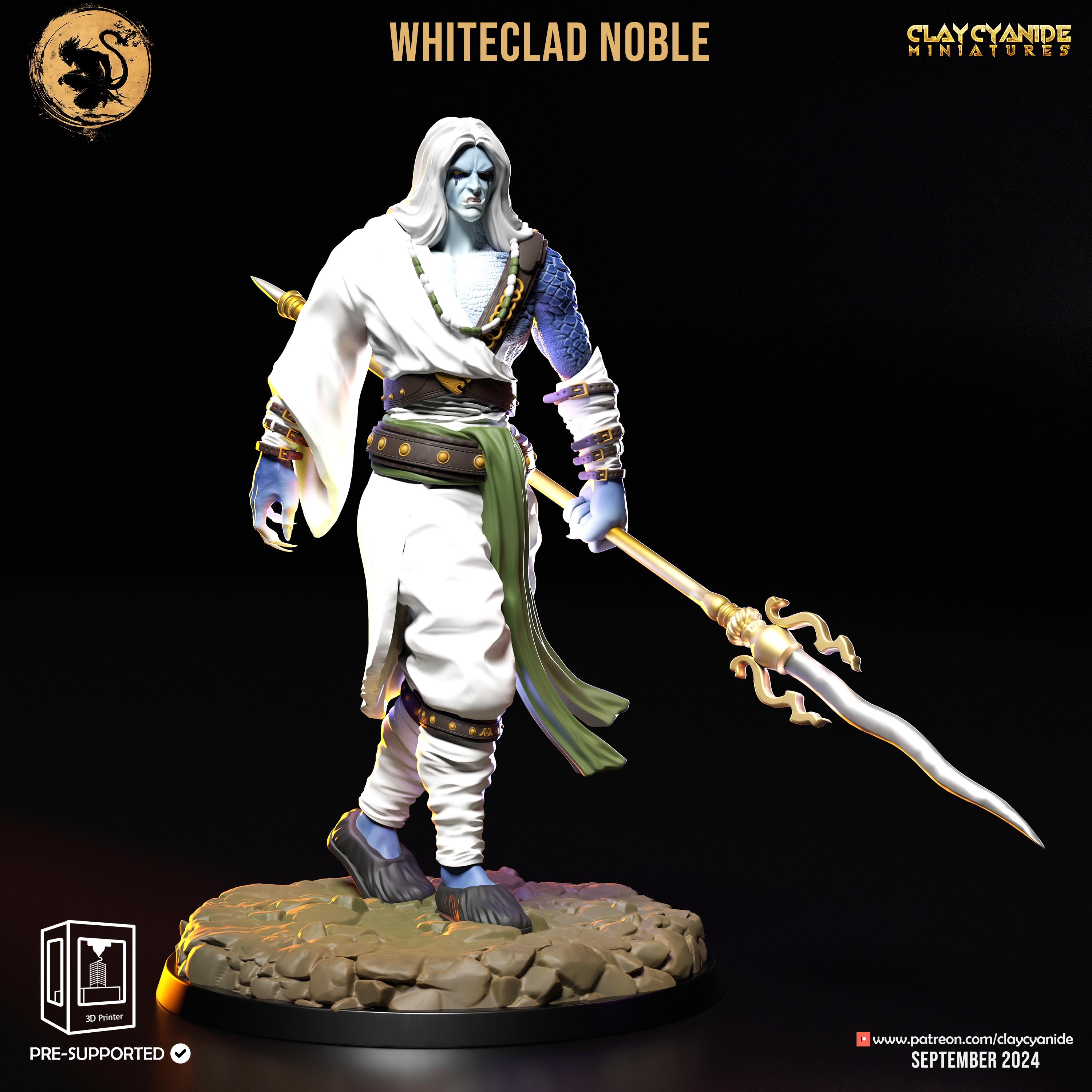 3D Printed Clay Cyanide Whiteclad Noble Black Myth - Wukong Set 28 32 mm D&D (Online Only)