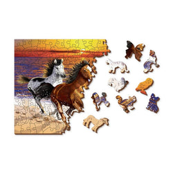 Wild Horses on the Beach 505 Piece Wood Jigsaw Puzzle Wooden City (ONLINE ORDER ONLY)