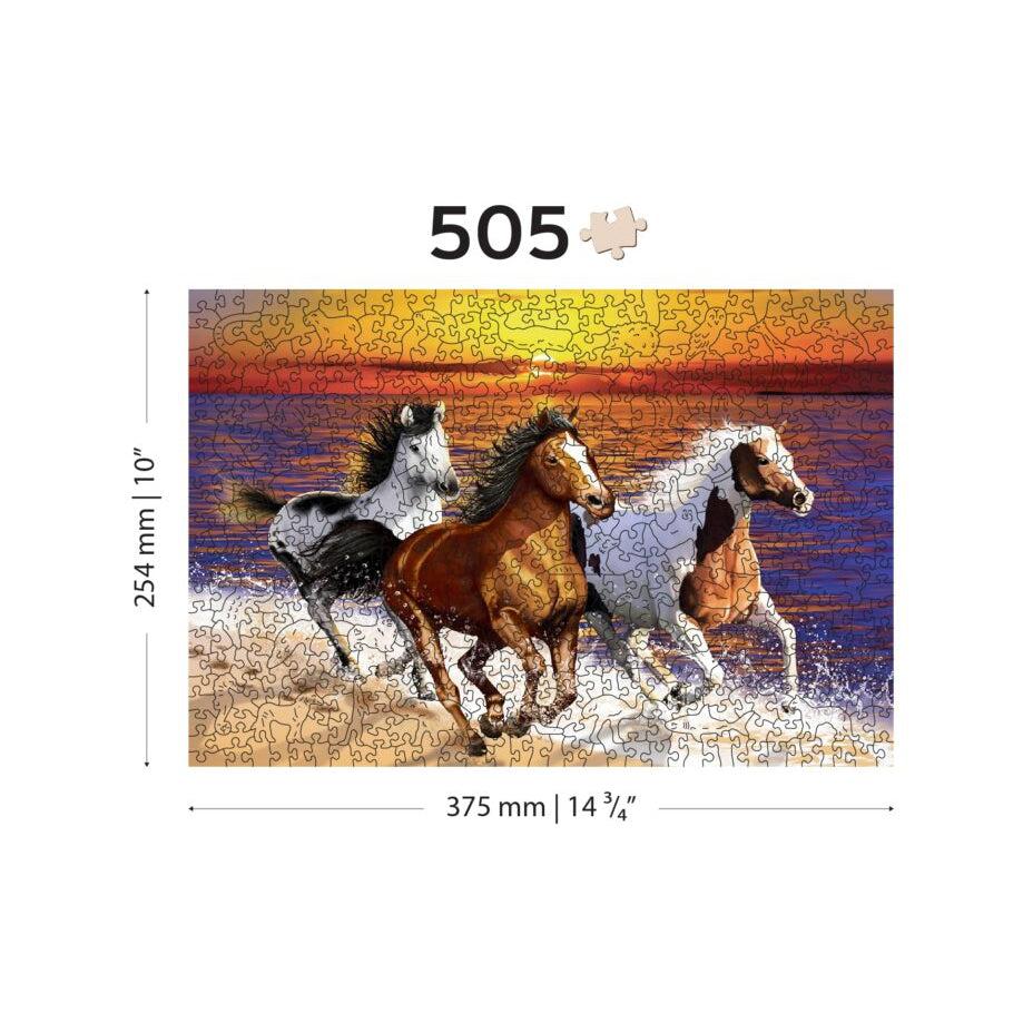 Wild Horses on the Beach 505 Piece Wood Jigsaw Puzzle Wooden City (ONLINE ORDER ONLY)