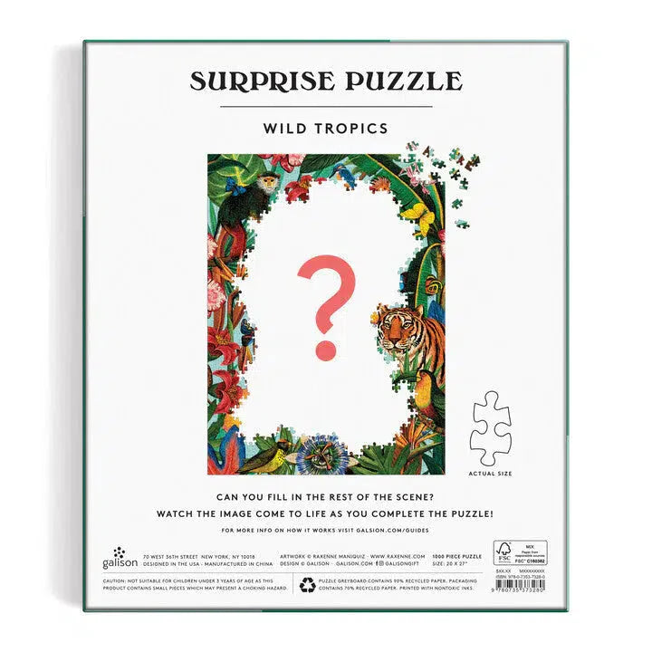 Wild Tropics 1000 Piece Surprise Jigsaw Puzzle Galison (ONLINE ORDER ONLY)