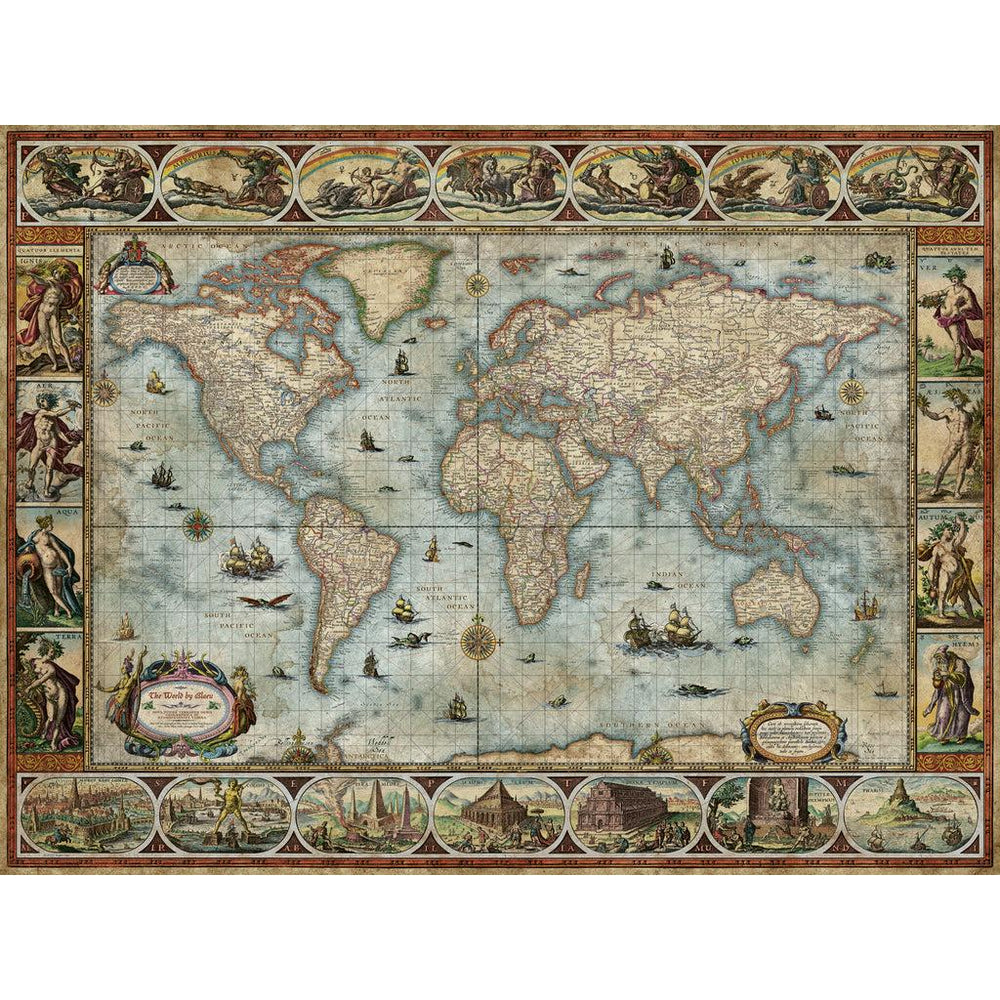 Willem Blaeu World Map Art 1500 Piece Jigsaw Puzzle Heye
