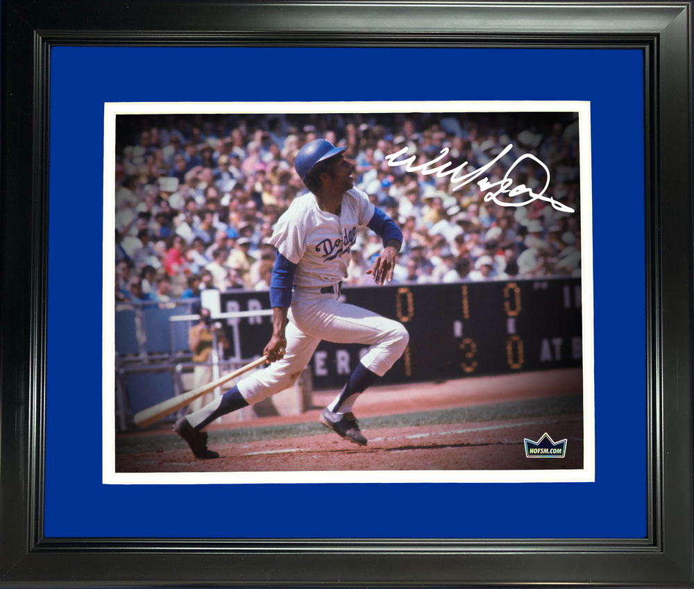 Framed Willie Davis Brooklyn Los Angeles Dodgers Facsimile Laser Engraved Signature Auto 11"x14" Baseball Photo HOFSM Holo (ONLINE ORDER ONLY)