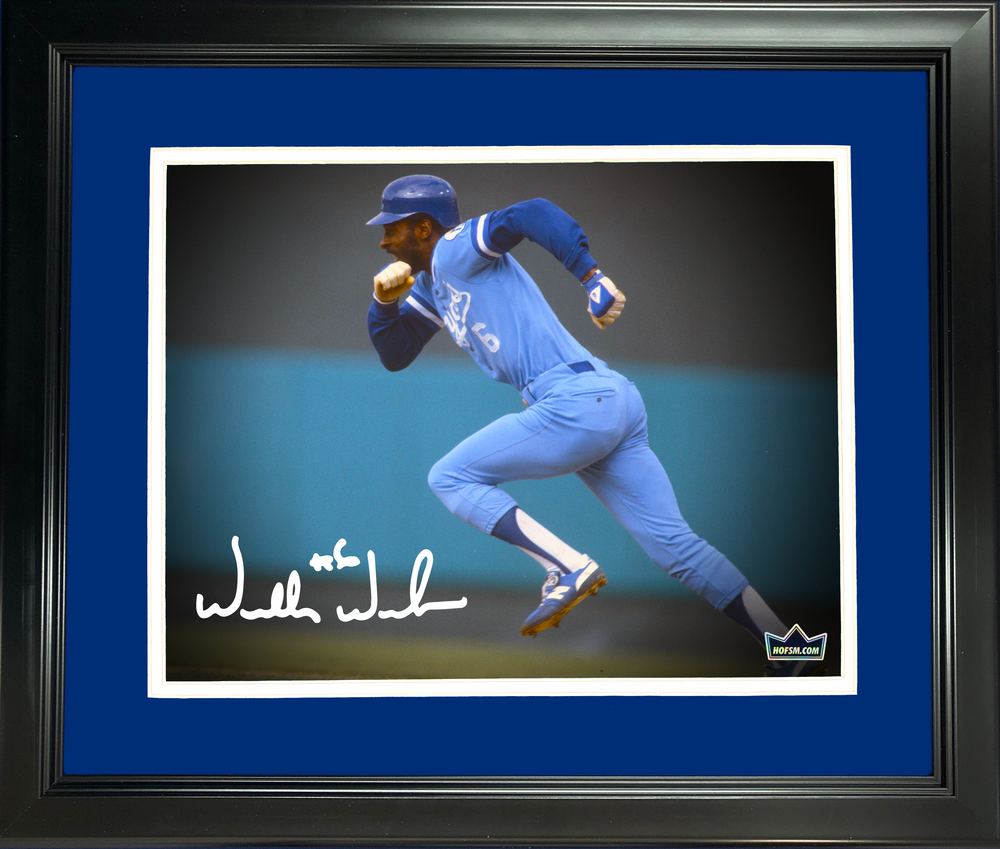 Framed Willie Wilson Kansas City Royals Facsimile Laser Engraved Signature Auto 11"x14" Baseball Photo HOFSM Holo (ONLINE ORDER ONLY)