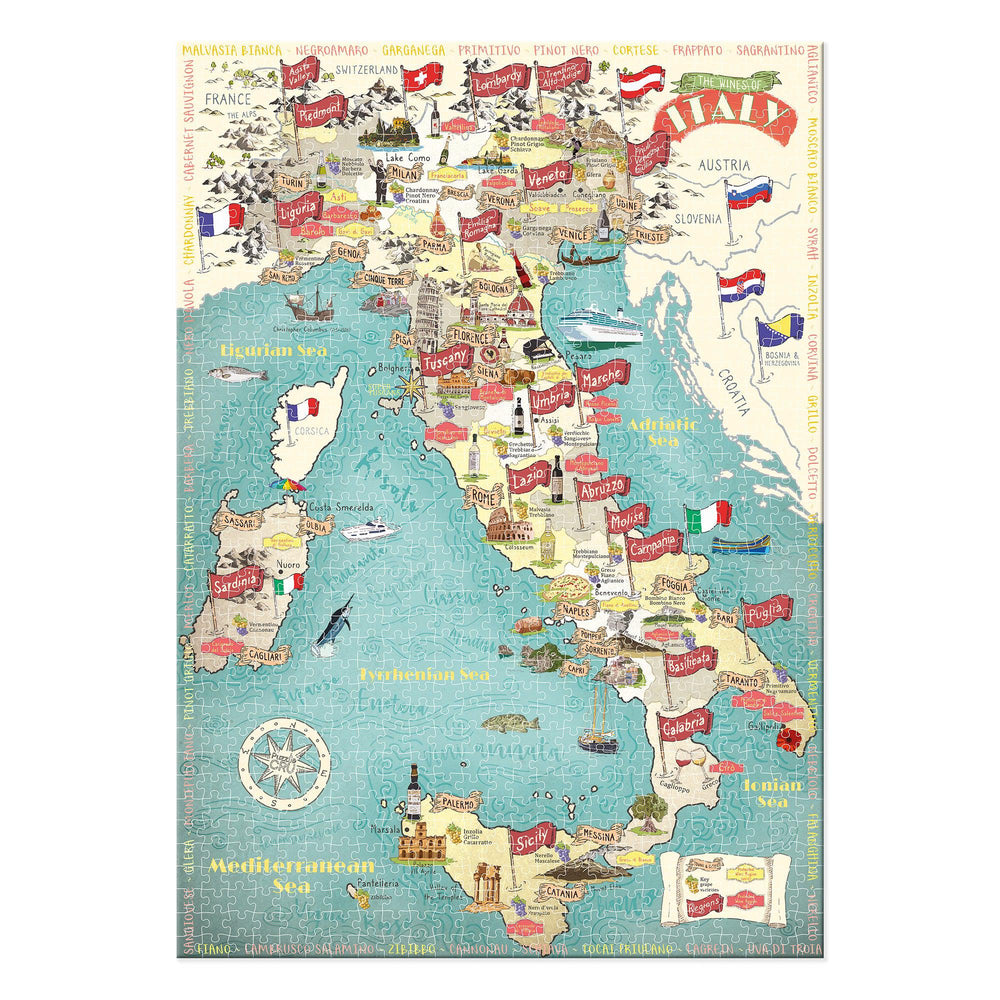 Wines Of Italy 1000 Piece Jigsaw Puzzle Ginger Fox (ONLINE ORDER ONLY)