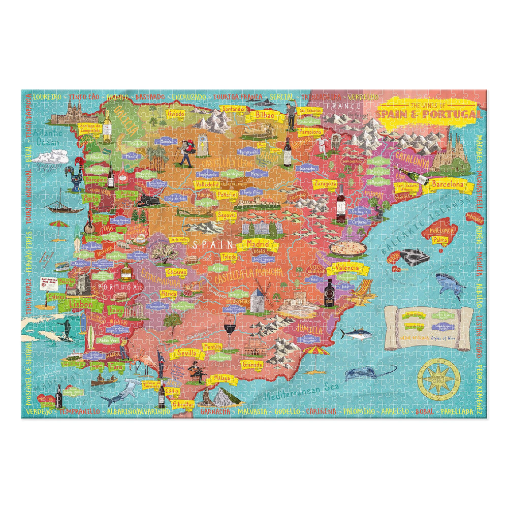 Wines Of Spain & Portugal 1000 Piece Jigsaw Puzzle Ginger Fox (ONLINE ORDER ONLY)