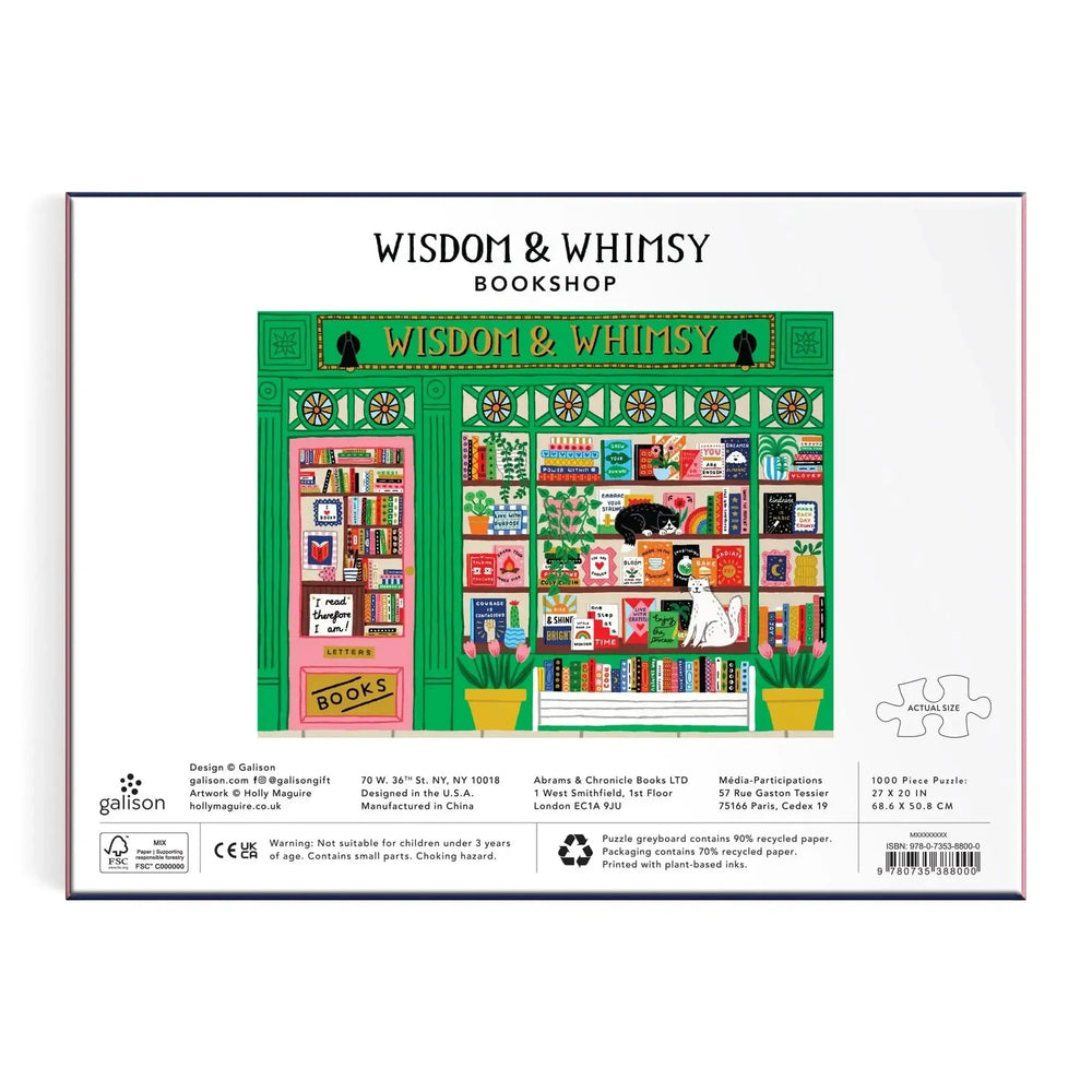 Wisdom & Whimsy Bookshop 1000 Piece Jigsaw Puzzle Galison