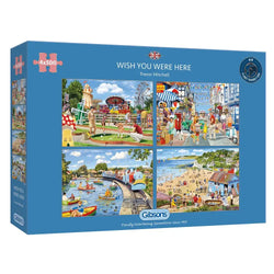 Wish You Were Here Set of 4 500 Piece Jigsaw Puzzles Gibsons (ONLINE ORDER ONLY)