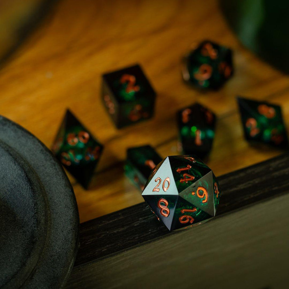 Witchwood Heart Liquid Core DND Dice Set (ONLINE ORDER ONLY)