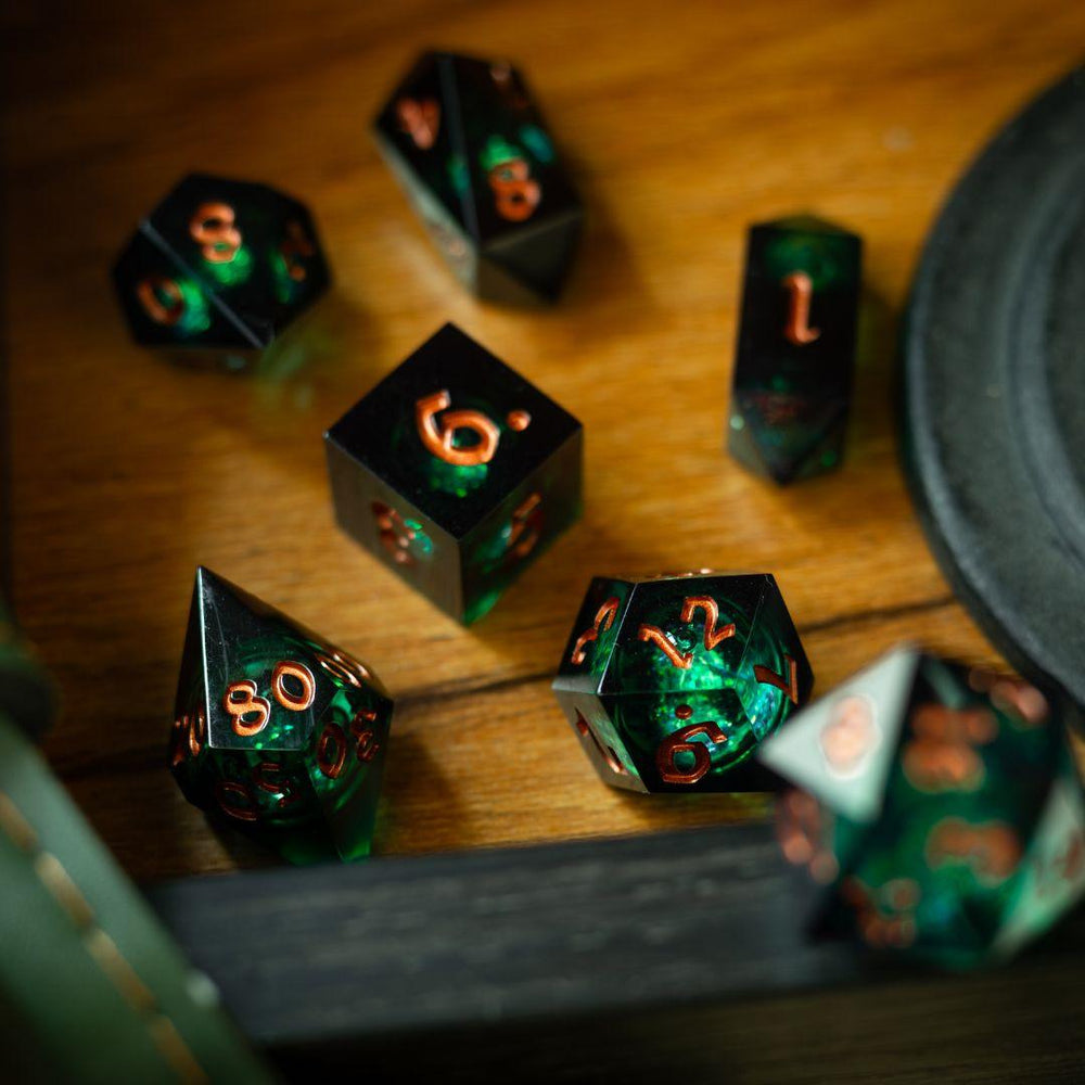 Witchwood Heart Liquid Core DND Dice Set (ONLINE ORDER ONLY)