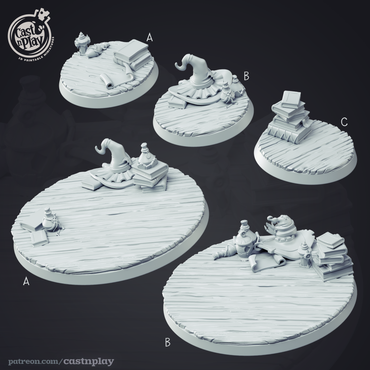 3D Printed Cast n Play Wizard Bases Wizard's Guild Set 28mm 32mm D&D (Online Only)