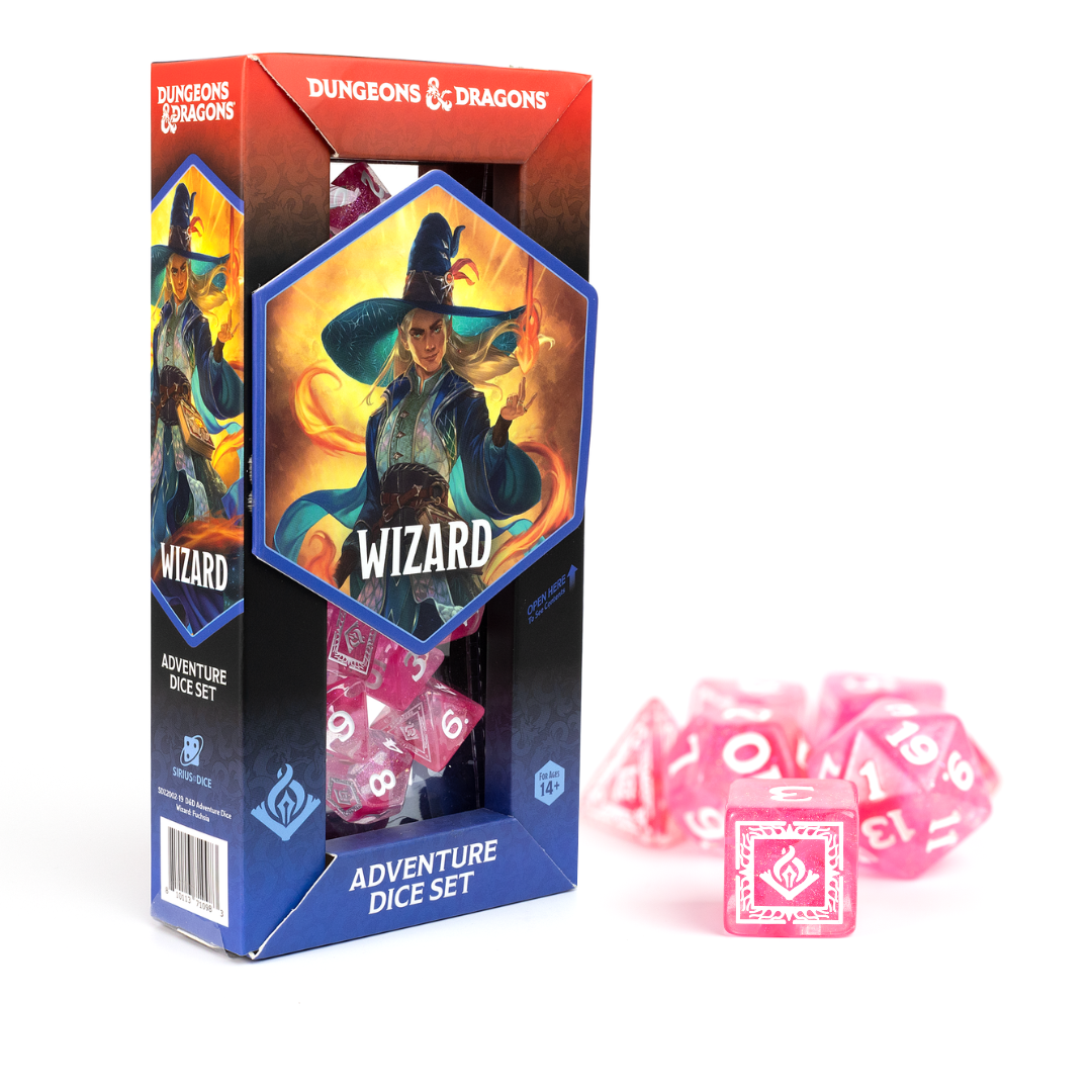 D&D Adventure Dice Set - Wizard Edition | Fuchsia 16pc Collection (ONLINE ORDER ONLY)