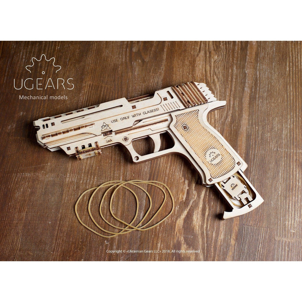 Wolf-01 Handgun 3D Wood Model Kit UGEARS (ONLINE ORDER ONLY)