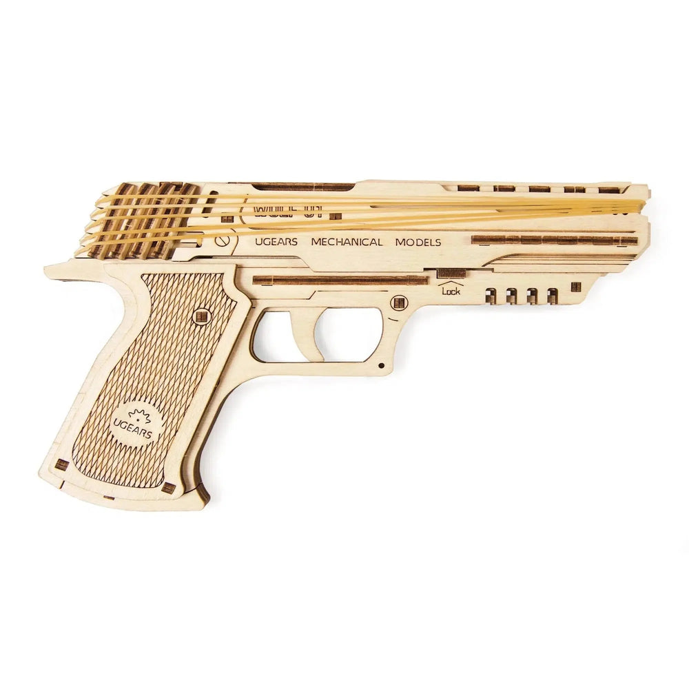 Wolf-01 Handgun 3D Wood Model Kit UGEARS (ONLINE ORDER ONLY)