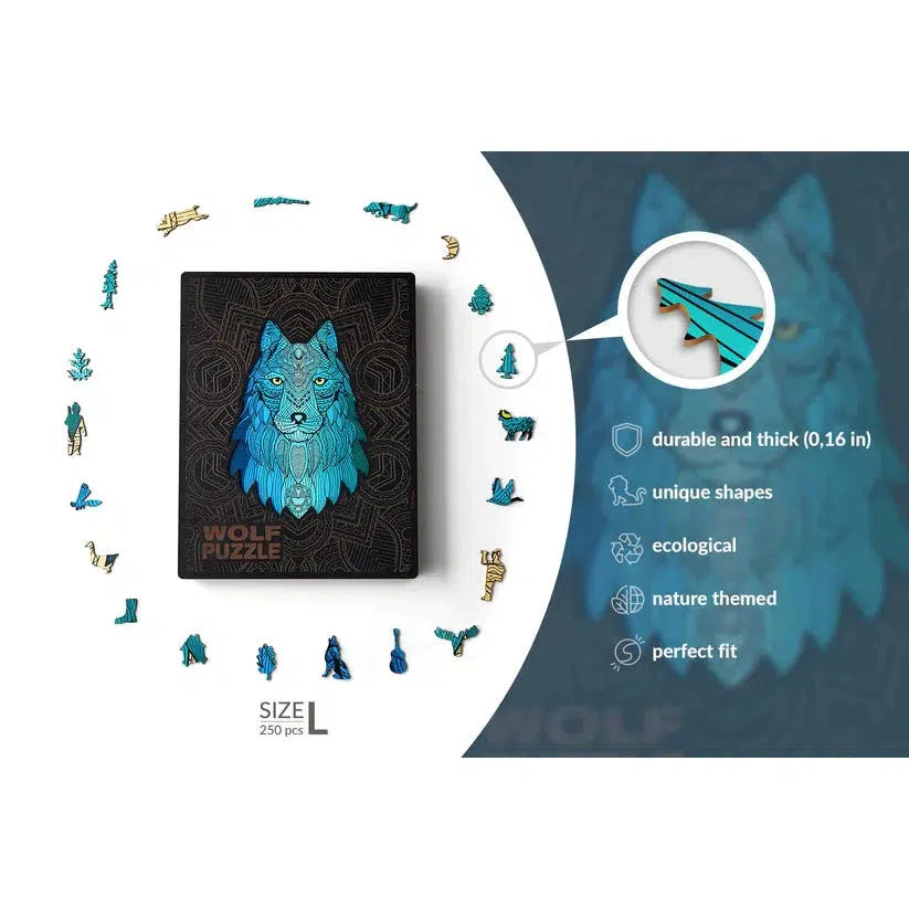 Wolf 250 Piece Wooden Jigsaw Puzzle Geek Toys (ONLINE ORDER ONLY)