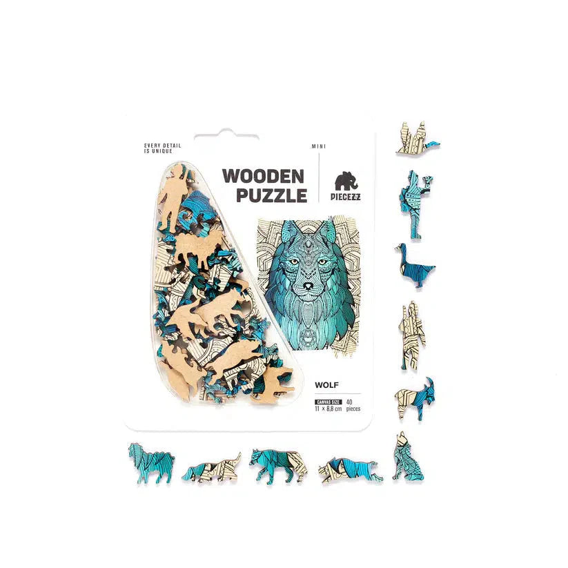 Wolf 40 Piece Mini Wooden Jigsaw Puzzle Geek Toys (ONLINE ORDER ONLY)