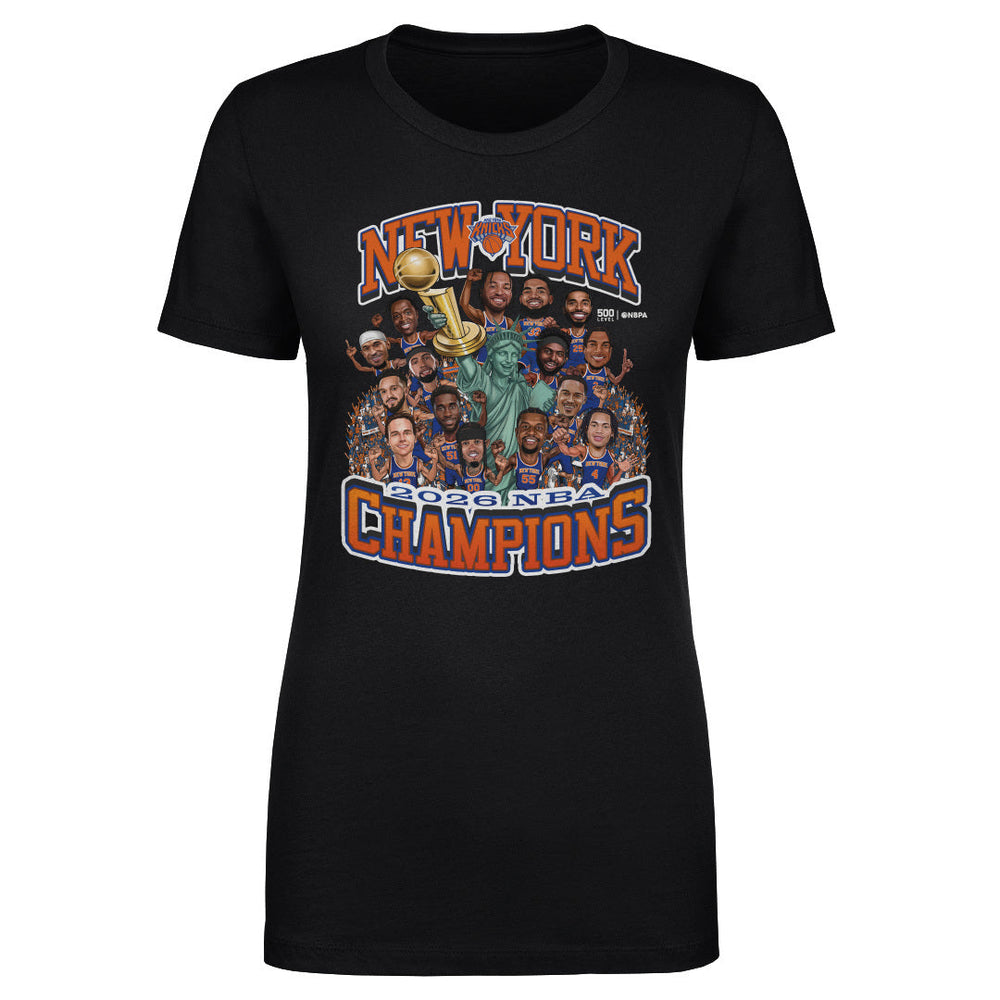 New York Knicks NBA Finals 2026 Champions Caricature WHT (ONLINE ORDER ONLY)
