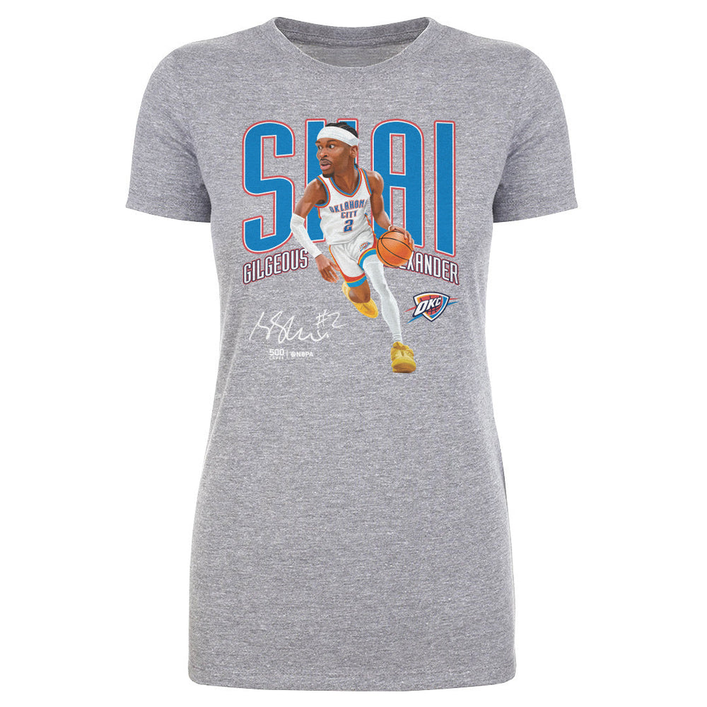 Shai Gilgeous-Alexander Oklahoma City Thunder Caricature WHT