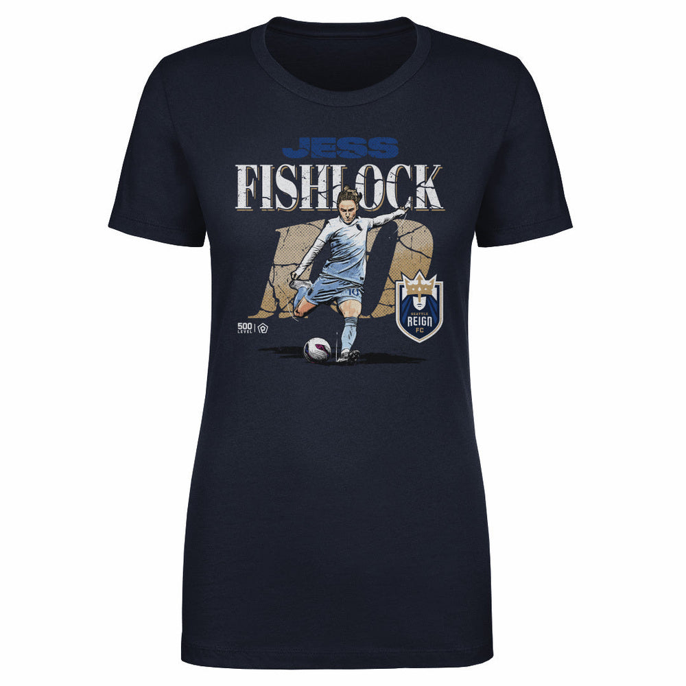 Jess Fishlock Seattle Reign FC Cracked Number WHT (ONLINE ONLY)