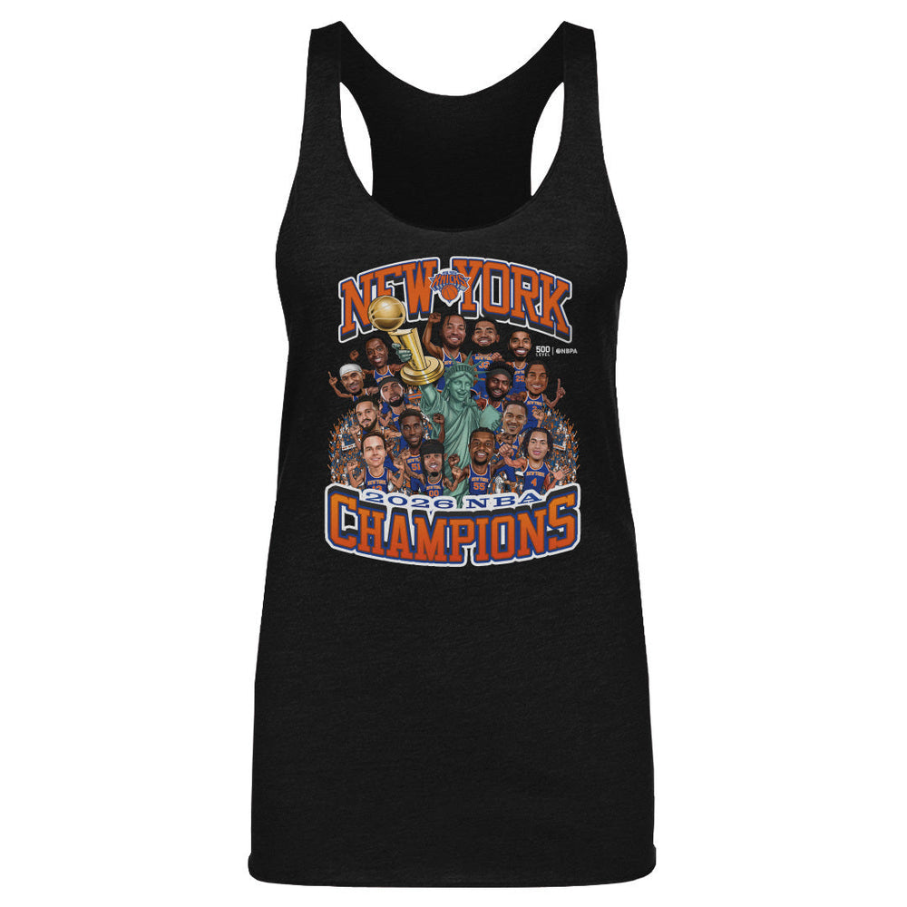New York Knicks NBA Finals 2026 Champions Caricature WHT (ONLINE ORDER ONLY)