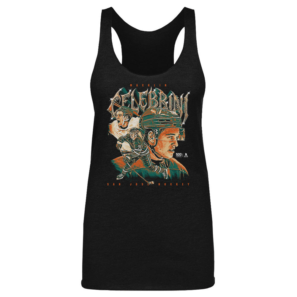 Macklin Celebrini San Jose Vintage Collage WHT (ONLINE ORDER ONLY)