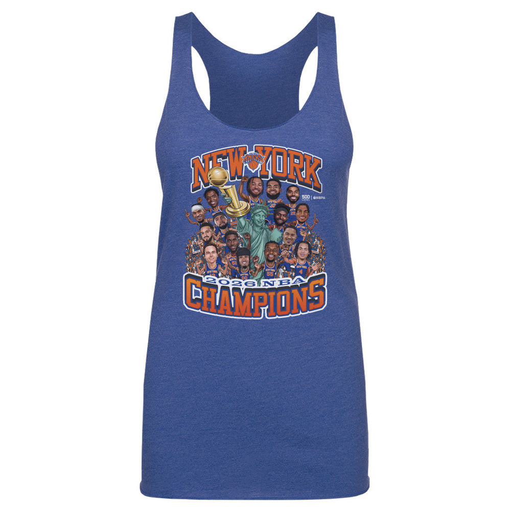 New York Knicks NBA Finals 2026 Champions Caricature WHT (ONLINE ORDER ONLY)