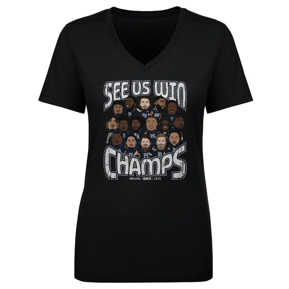 Seattle Football 2025 Champs Cartoon WHT (ONLINE ORDER ONLY)