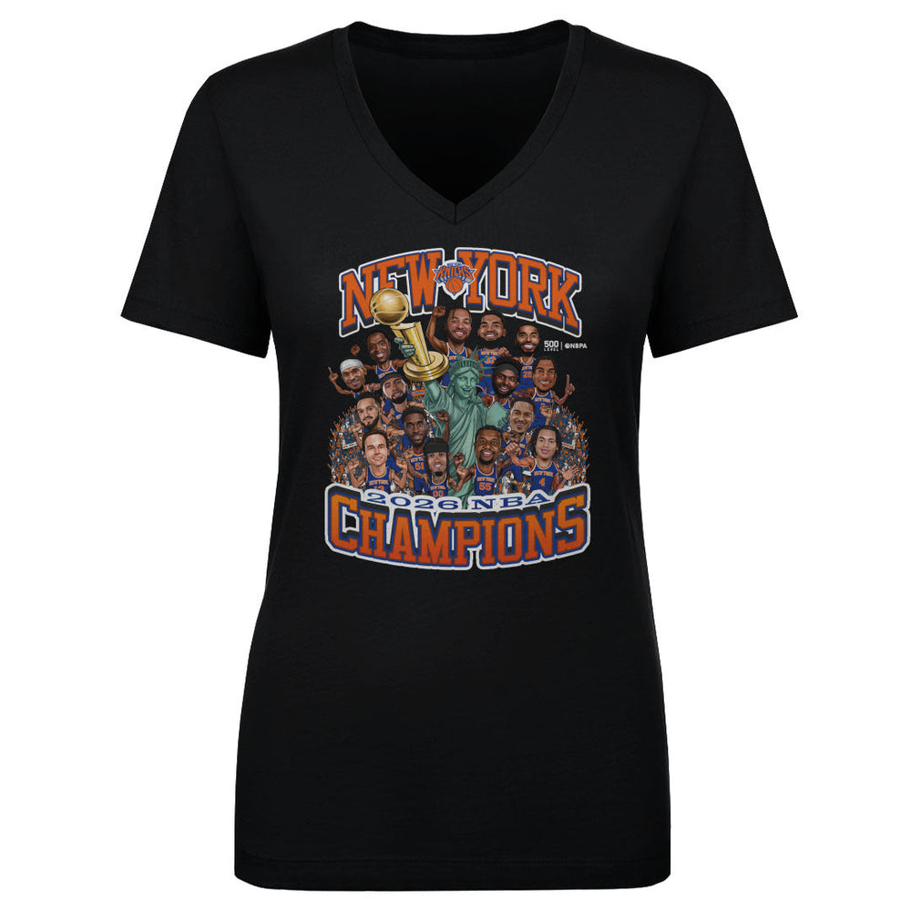 New York Knicks NBA Finals 2026 Champions Caricature WHT (ONLINE ORDER ONLY)