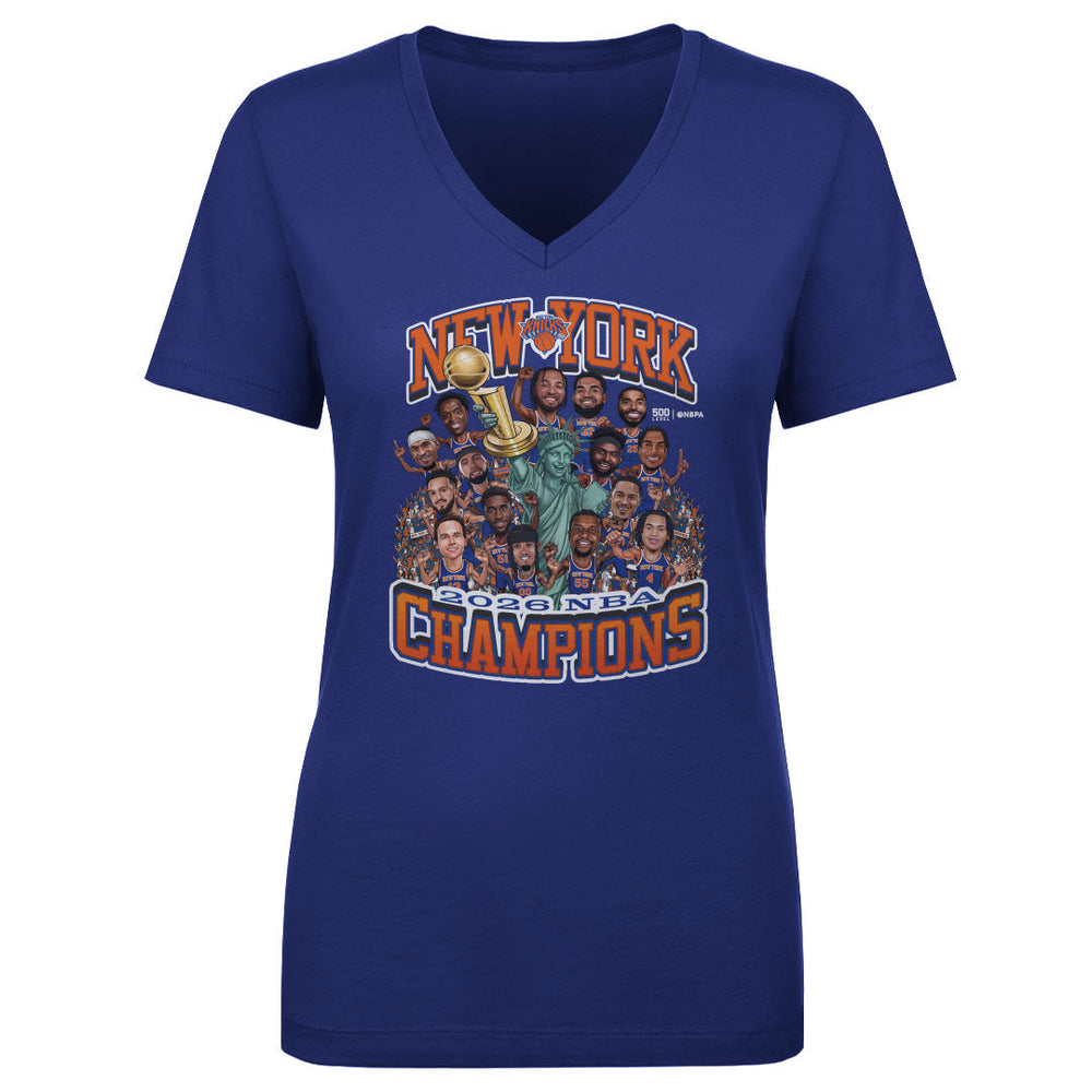 New York Knicks NBA Finals 2026 Champions Caricature WHT (ONLINE ORDER ONLY)
