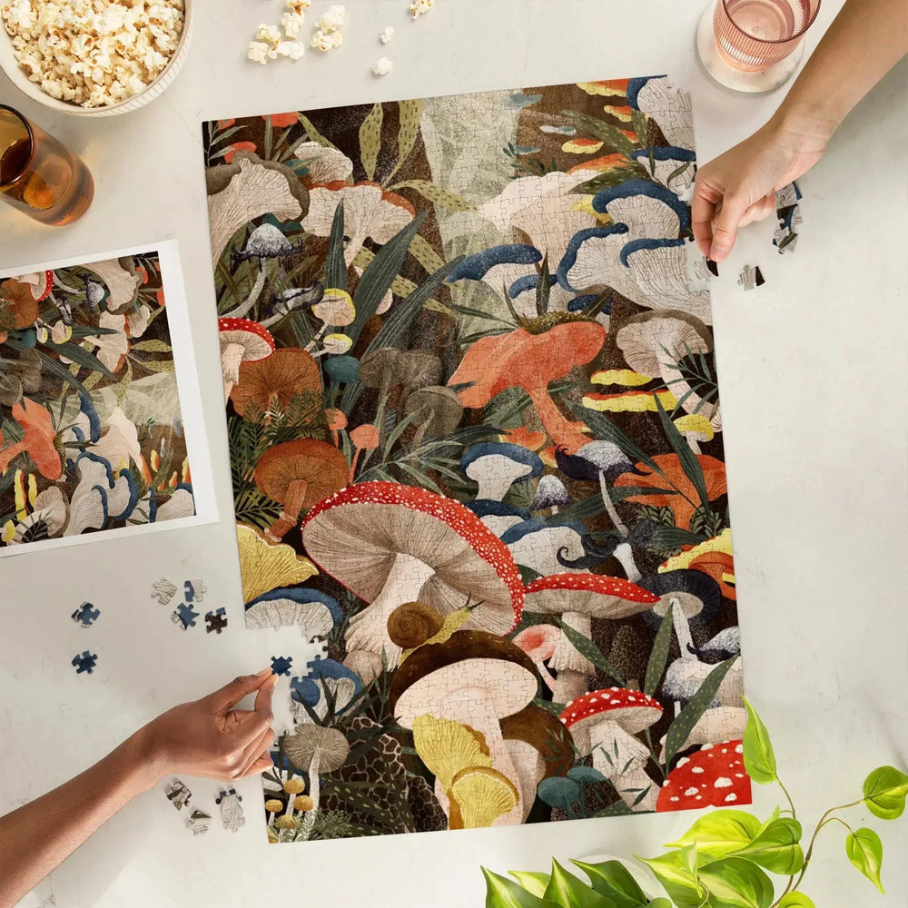 Woodland Mushrooms 1000 Piece Jigsaw Puzzle Lantern Press (ONLINE ORDER ONLY)
