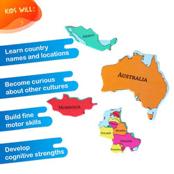 World GeoPuzzle 68 Piece Jigsaw Puzzle Geotoys (ONLINE ORDER ONLY)