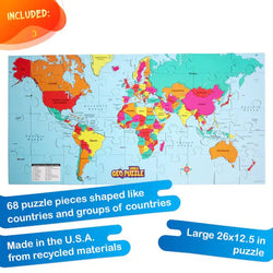 World GeoPuzzle 68 Piece Jigsaw Puzzle Geotoys (ONLINE ORDER ONLY)