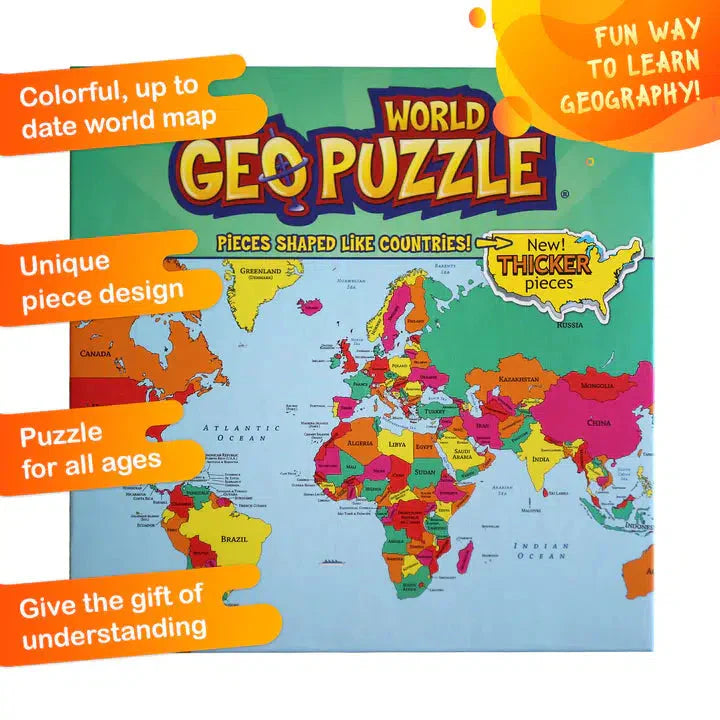 World GeoPuzzle 68 Piece Jigsaw Puzzle Geotoys (ONLINE ORDER ONLY)