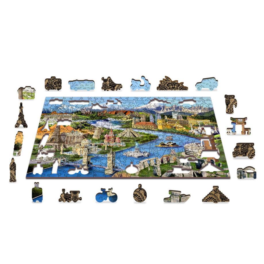 World Landmarks 300 Piece Wood Jigsaw Puzzle Wooden City (ONLINE ORDER ONLY)