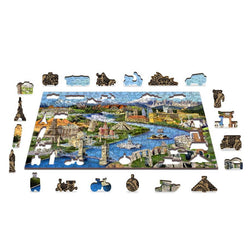 World Landmarks 300 Piece Wood Jigsaw Puzzle Wooden City (ONLINE ORDER ONLY)