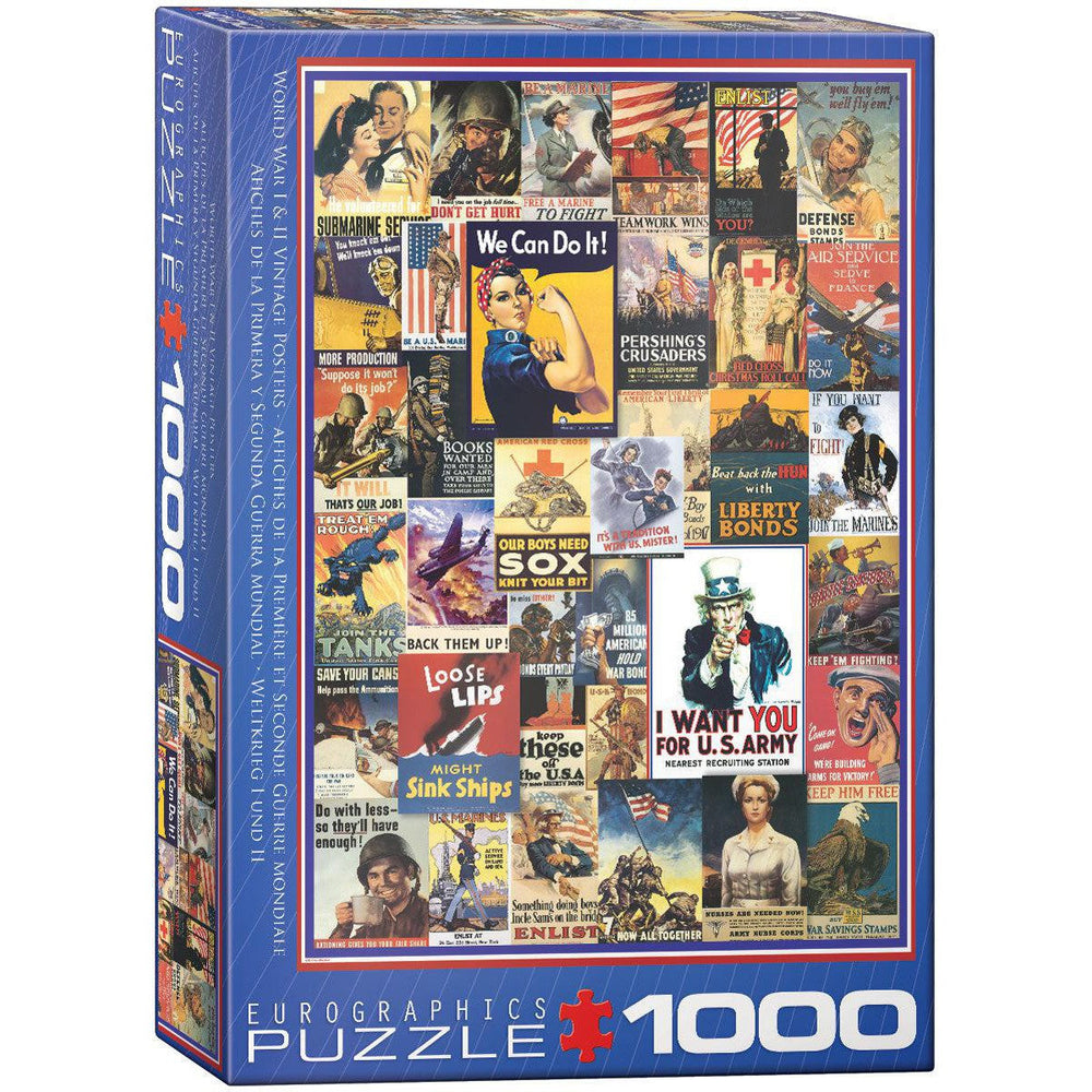 World War I & II Vintage Posters 1000 Piece Jigsaw Puzzle Eurographics (ONLINE ORDER ONLY)